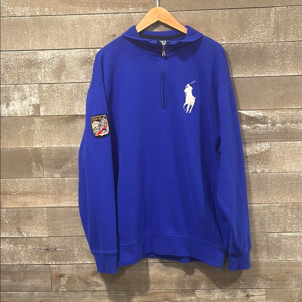 Polo by Ralph Lauren Men's Blue Quarter-Zip Sweater